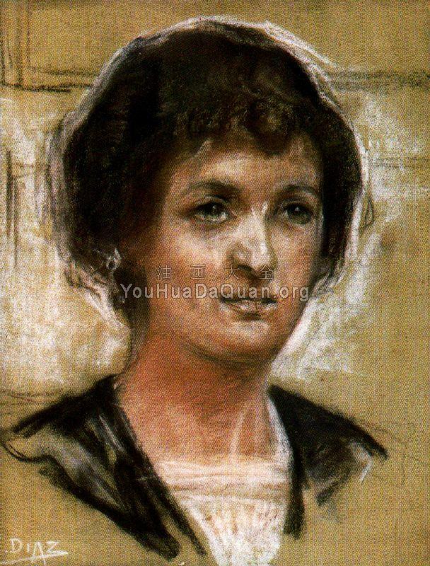Retrato al pastel de Maria Saenz de Zaitegui - 伊格纳西奥·狄亚兹·奥拉诺